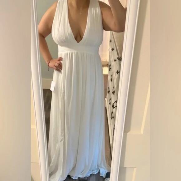 Lulus Heavenly Hues Maxi Wedding Prom Dress M White #0310 - Picture 5 of 7